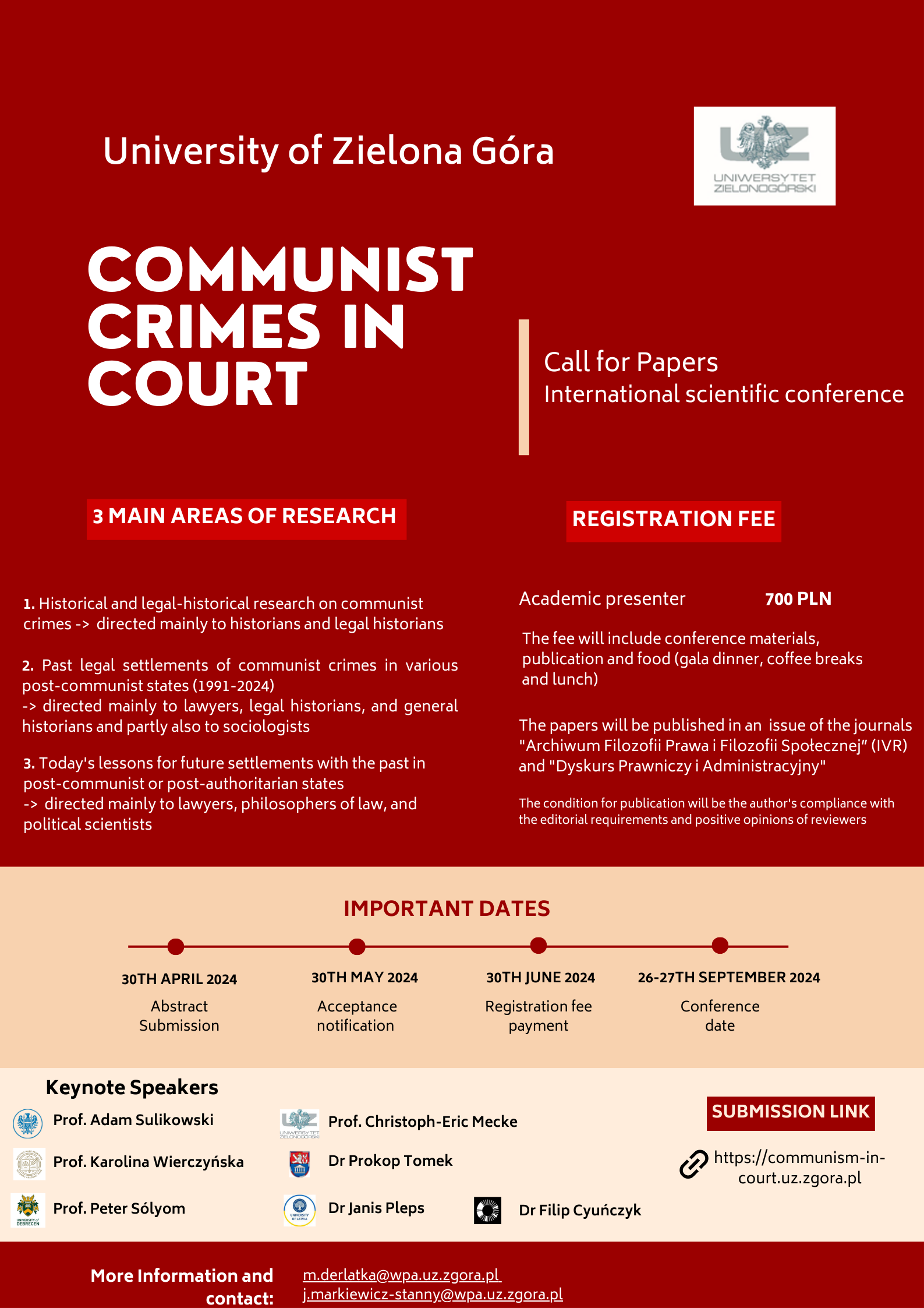 Plakat konferencji COMMUNIST CRIMES IN COURT