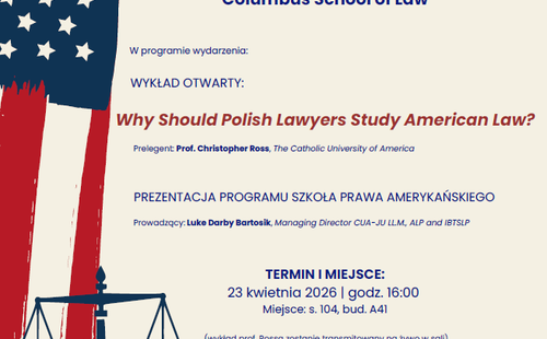 Wykład otwarty: "The Catholic University of America Columbus School of Law"