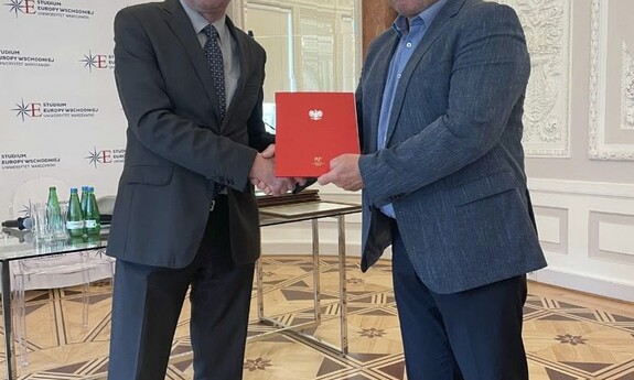 Wręczenie pisma gratulacyjnego Prezydenta Polski