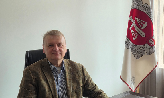 Prof. Andrzej Gorgol w Gabinecie Dziekana Wydziału Prawa Uniwersytetu Wileńskiego